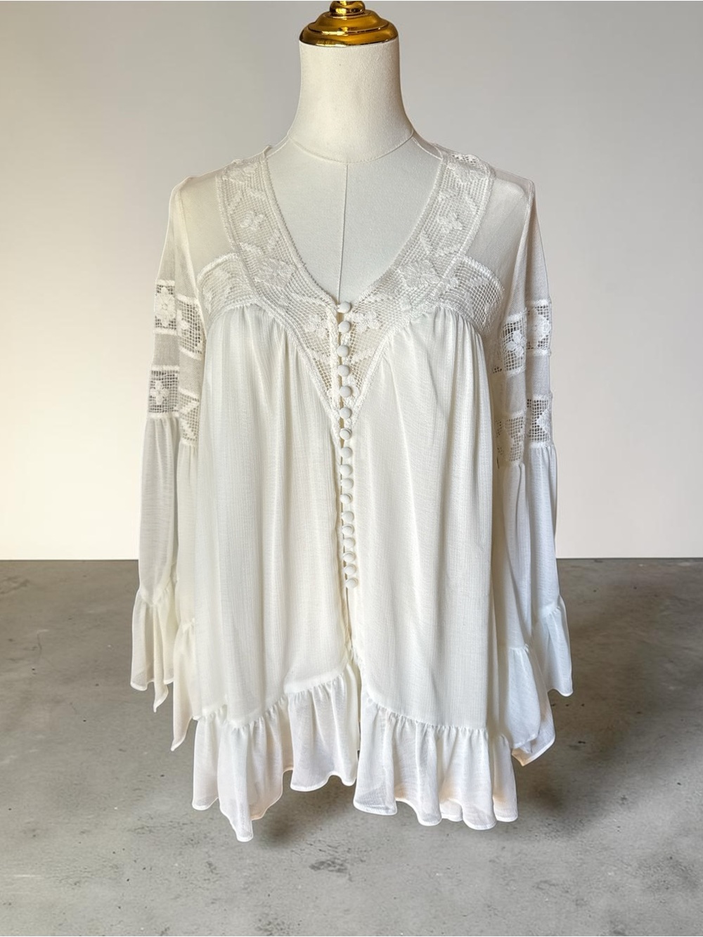 Free People XS Boho Romantic Dress Women’s Lightweight Flowy Cottagecore